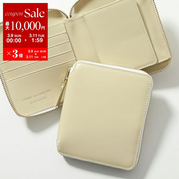 COMME des GARCONS SA2100 Leather Round Zipper Bifold Wallet with Coin Purse Mini Wallet WHITE Men's [po_sannn] [dc_kikaku]