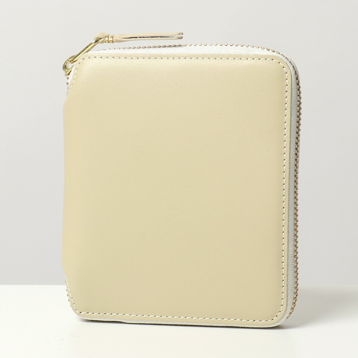 Cartera pequeña de piel con cremallera redonda y monedero COMME des GARCONS SA2100, color blanco, para hombre [po_sannn] [dc_kikaku]