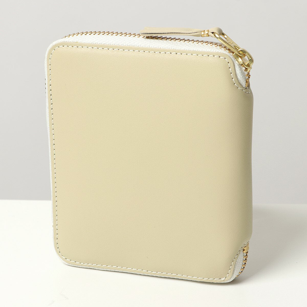 Cartera pequeña de piel con cremallera redonda y monedero COMME des GARCONS SA2100, color blanco, para hombre [po_sannn] [dc_kikaku]