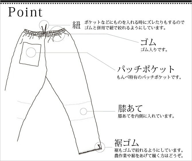 Monpe Muji (Liso) Pantalones básicos Monpe monnpe, pantalones, ropa de trabajo, algodón, 100% algodón