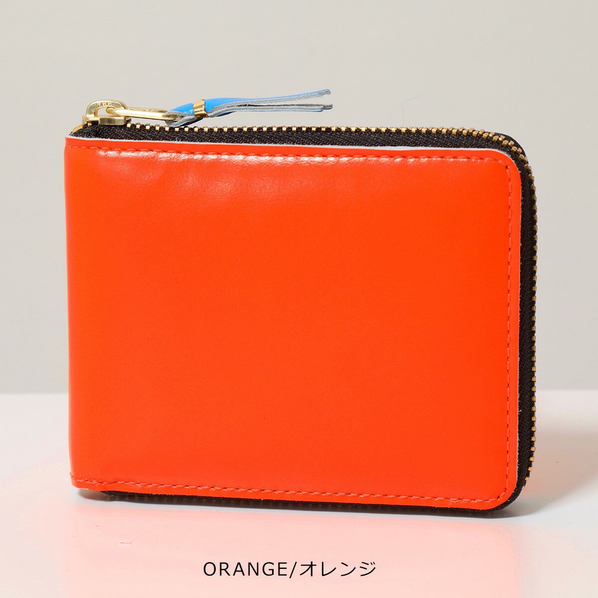 COMME des GARCONS COMME des Garcons Bifold Wallet SA7100SF Men's Round Zipper Leather Neon Color Fluorescent Mini Wallet with Coin Purse 6 Colors