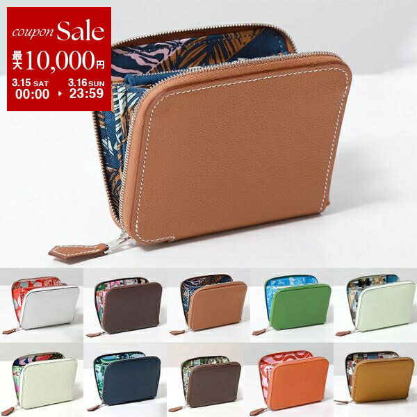 HERMES Hermes Bifold Wallet AZAP Silkin Compact AZAP SILKIN COMPACT Epson Evercolor Women's Leather Mini Wallet SV Color 15 Colors