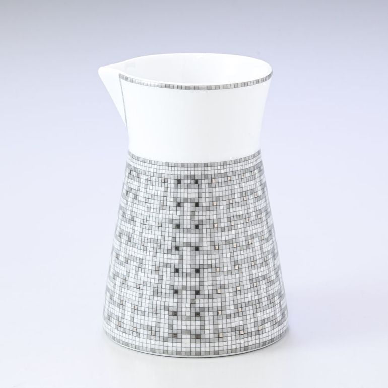 Entry 10x 3/4 20:00 to 3/11 1:59★HERMES Mosaic Van Cattle Platinum Creamer Milk Pot 300ml 035021P [Special Wrapping 660 yen (sold separately)] | Tableware High-quality