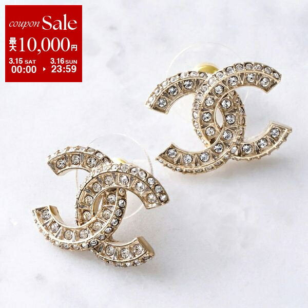 CHANEL Earrings A86504 Y09569 Women's Coco Mark CC Mark Rhinestone Accessories Z2800