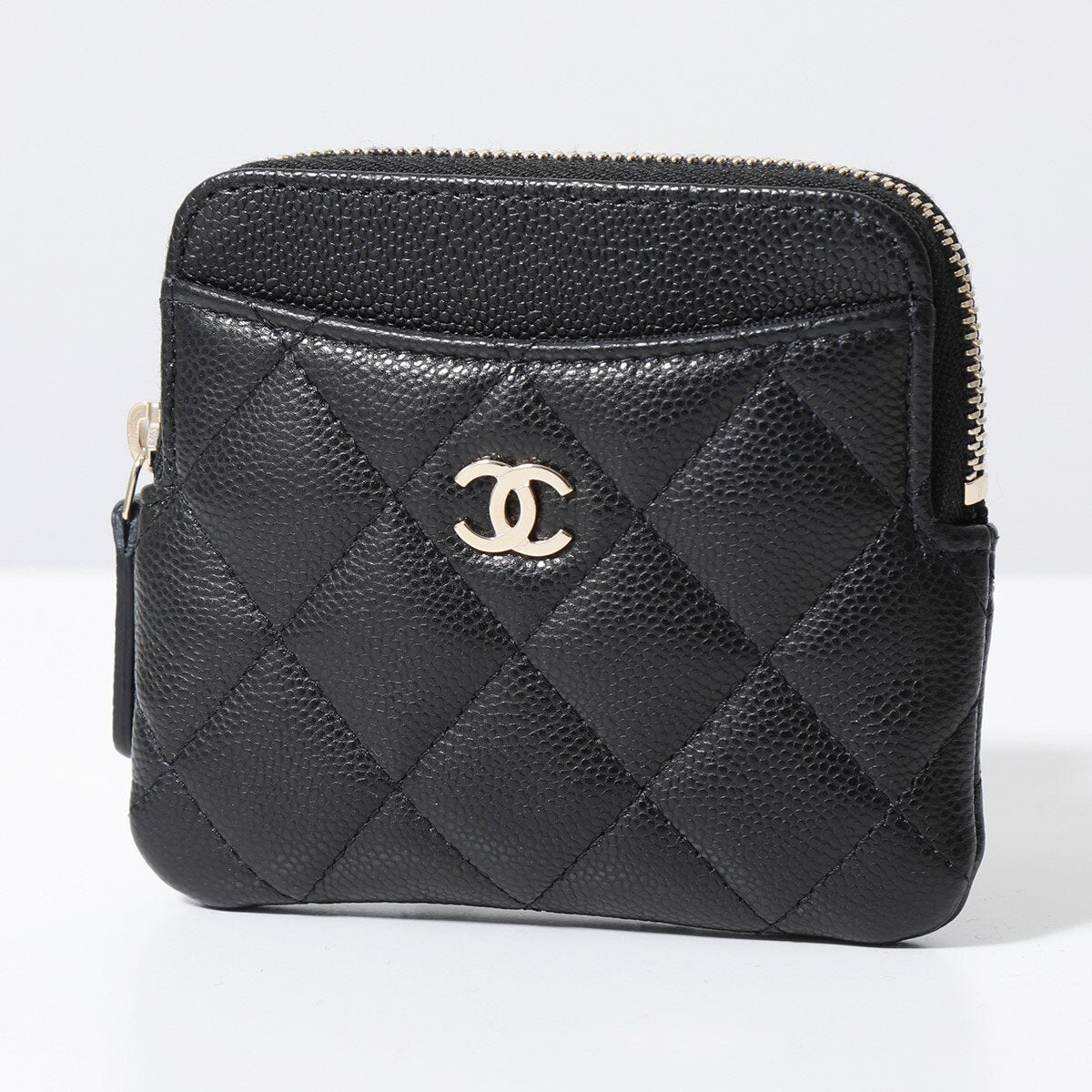 Monedero CHANEL AP2061 B10583 MATELASSE Tarjetero de piel de caviar para mujer con marca Coco Estuche para fragmentos Billetera pequeña 4 colores