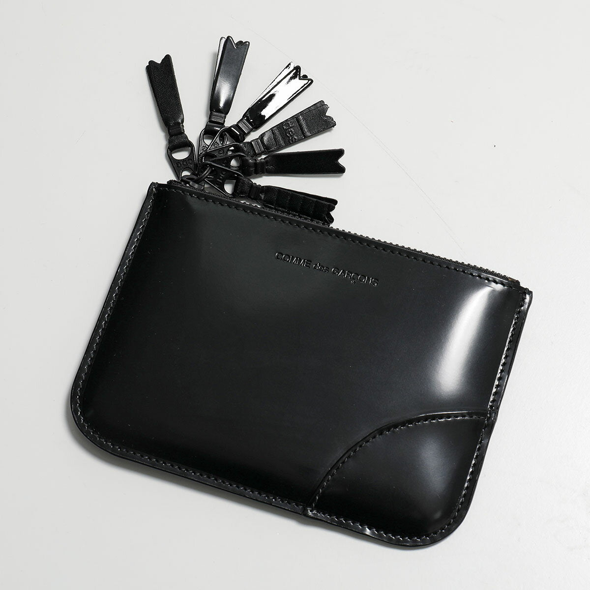 COMME des GARCONS ZIPPER MEDLEY SA8100ZM Men's Card Case Leather BLACK