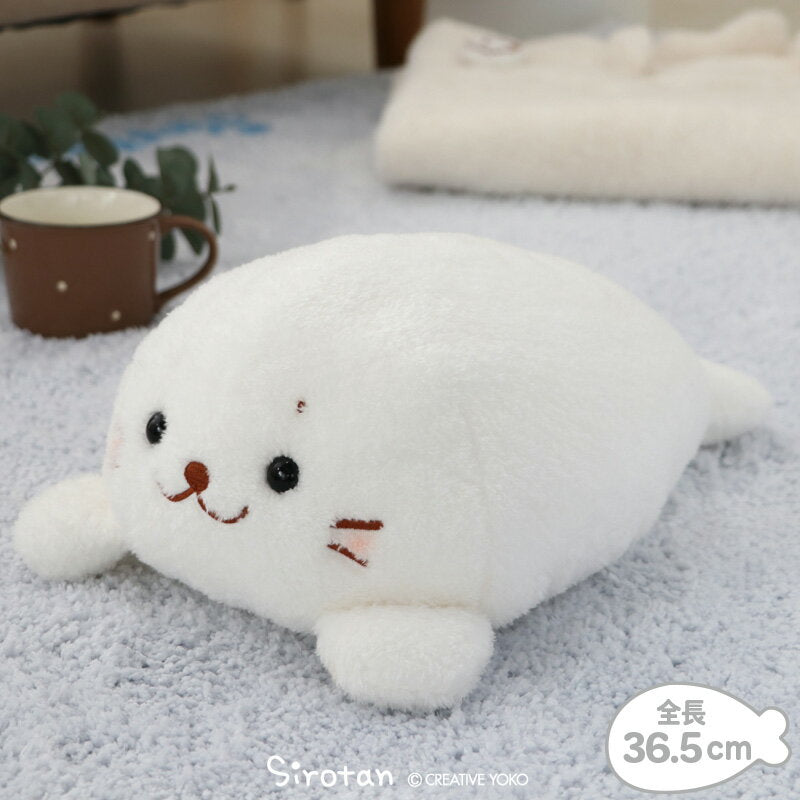 Shirotan Melty Plush Toy 36cm Mascot Healing Dakimakura Doll Body Pillow Body Toy Pelleted Seal Cute Character Healing Goods Present Gift White Day Mother's