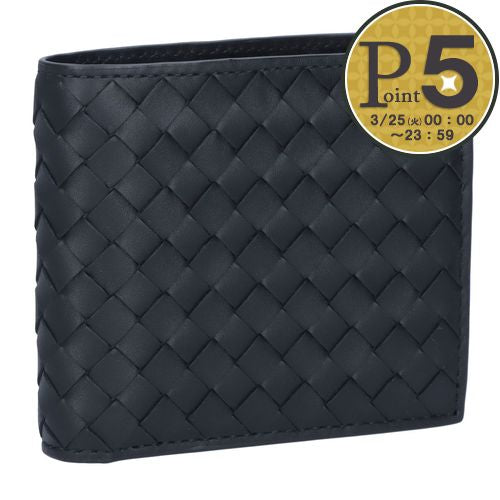 [5x points limited to 24 hours on the 25th] BOTTEGA VENETA folding wallet bifold wallet Intrecciato 193642 V4651 V47W1 Black (8431/8803)