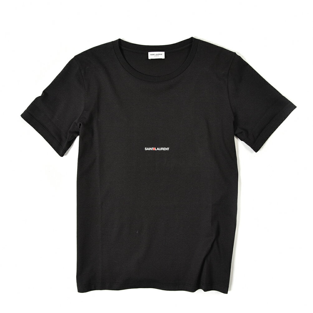 [Super OFERTA] Camiseta logo SAINT LAURENT, manga corta, cuello redondo, primavera y verano, hombre, 100% algodón, negro, Francia, París, marca, MADE IN ITALY