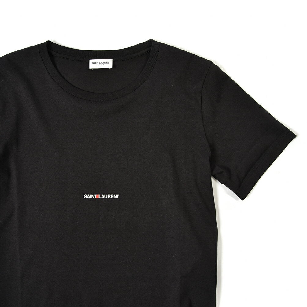 [Super SALE] SAINT LAURENT logo T-shirt, short sleeve, round neck, spring and summer, men's, 100% cotton, black, France, Paris, brand, MADE IN ITALY