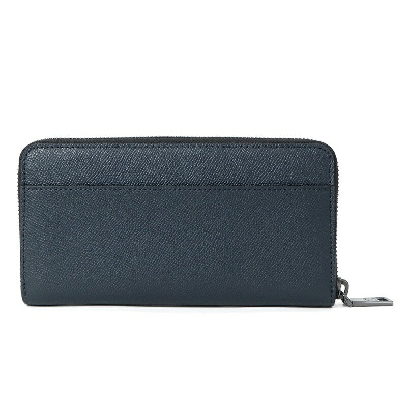 {Coupon for 8% OFF_Until 24:00 on the 2nd} COACH Men's Wallet Round Zipper Long Wallet Cross Grain Leather Navy F58107 BHP | Convenience Store Pickup Brand