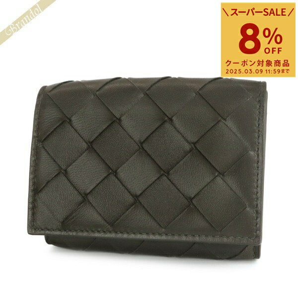 {Coupon for 8% OFF} BOTTEGA VENETA Wallet Men's and Women's Tri-fold Wallet Intrecciato Leather Knitted Gray 609285 VCPP2 1444 | Brand