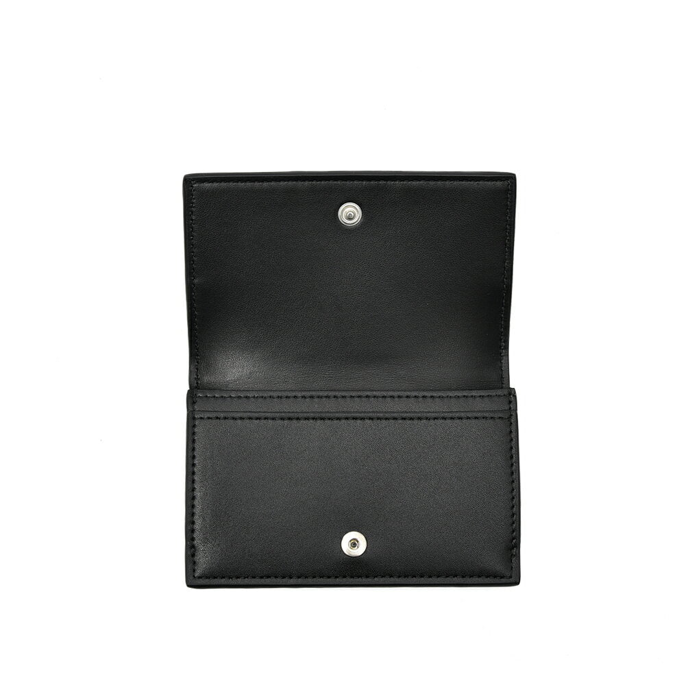 BOTTEGA VENETA Business Card Holder Card Case Snap Button Opening Maxi Intrecciato Men's Calf Leather Black Italian Brand MADE IN ITALY