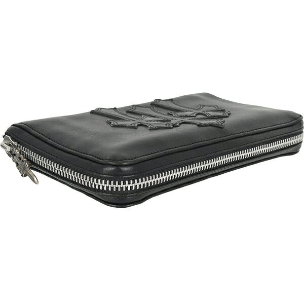 [10% OFF] Chrome Hearts Long Wallet REC ZIP 3PTCH 3 Cemetery Cross Patch Leather Silver SV925 Black Chrome Hearts Round Zipper Long Wallet Dagger Silver 925 CHROME HEARTS Chrome Hearts Goods