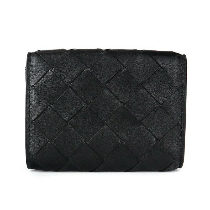 [Producto elegible para 8x puntos _Hasta las 10:59 del día 6] BOTTEGA VENETA Cartera Monedero Hombre y Mujer Trifold Intrecciato Negro 609285 VCPP2 8803 | Marca