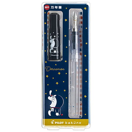 Doraemon Kakuno Fountain Pen, Transparent Black, Pen Type F 428-2140-06 Showa Notebook Up to 3 can be sent by mail M Stock