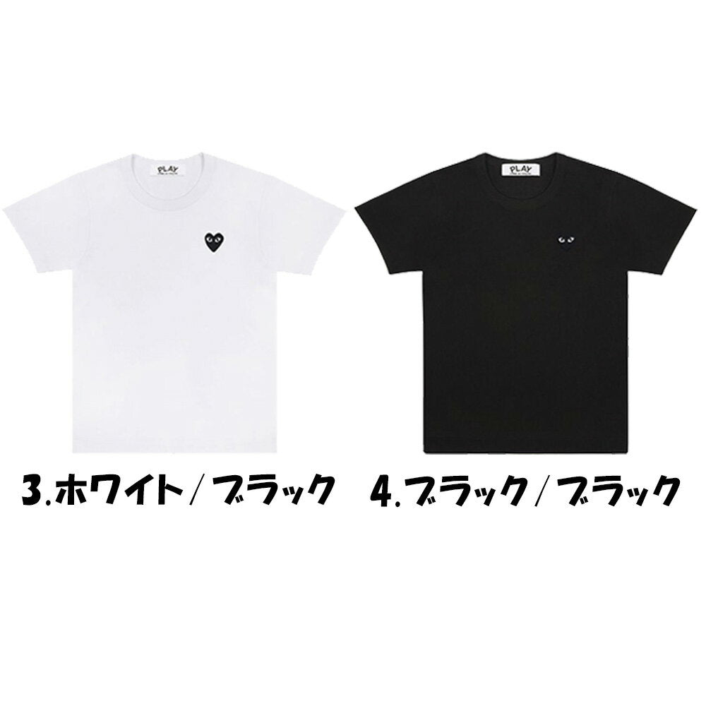 Comme des Garcons T-shirt Short Sleeve Men's COMME des GARCONS Men's Heart Logo Cut and Sew Play Genuine [Clothing] Yu 00582