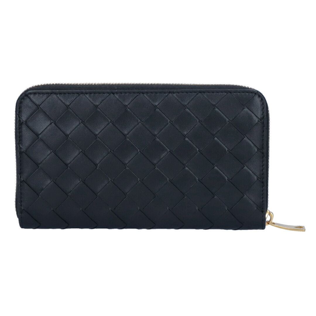 [10x points for 24 hours per day] BOTTEGA VENETA Long Wallet Intrecciato 608053 VCPP2 Black (8425 BLACK-GOLD)