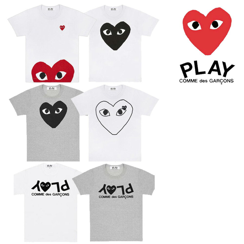 Comme des Garcons T-shirt Short Sleeve Men's COMME des GARCONS Men's Heart Logo Cut and Sew Play Genuine [Clothing]