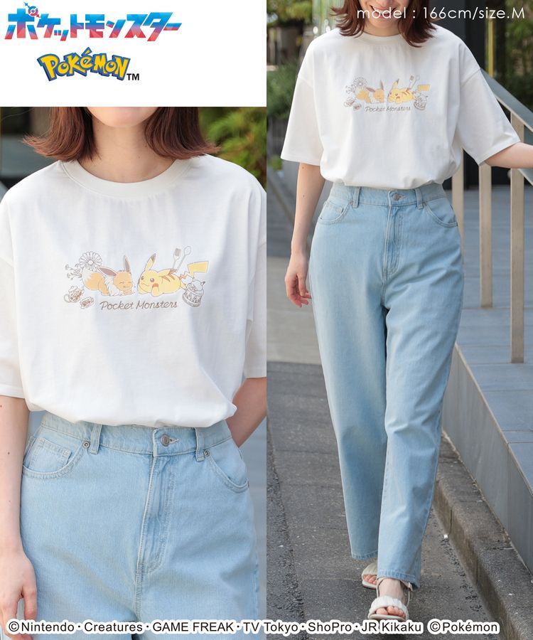 [10% OFF only on days ending in 5! [Until 3/16 23:59] SALE Pokemon T-shirt Tops Short Sleeve Cut and Sew UV Protection 100% Cotton Printed Logo Stylish Summer Adult Kids Kids Sale Honeys Honeys Pokemon/Warm