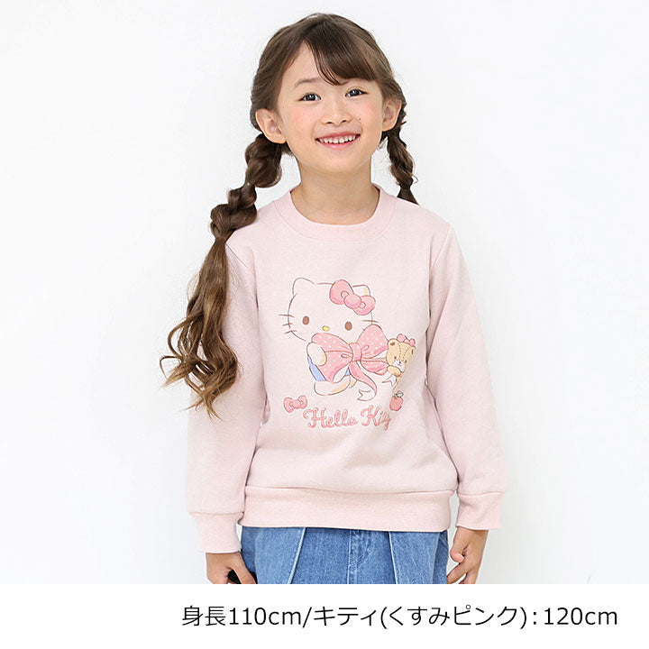 Sanrio Sweatshirt Fleece-lined Kids Girls 100cm 110cm 120cm Children's Clothing Tops Sweatshirt Long Sleeves Autumn Winter Spring Kindergarten Nursery Elementary School Students Stylish Children's Clothing Hello Kitty My Melody Beige Pink Pants