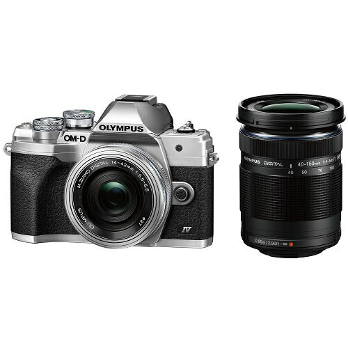 Olympus OM-D E-M10 MarkIV EZ Double Zoom Kit Silver {Delivery time approximately 1-2 weeks}