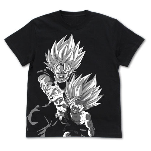 [Free shipping eligible product] Cost-spa Dragon Ball Z Parent-child Kamehameha All-print T-shirt BLACK [Nekopos/Yu-Packet compatible] [Resale scheduled for April, pre-order item]