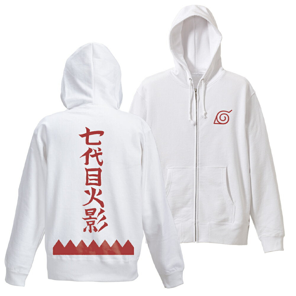 BORUTO NARUTO NEXT GENERATIONS Seventh Hokage Zip Hoodie/WHITE-XL