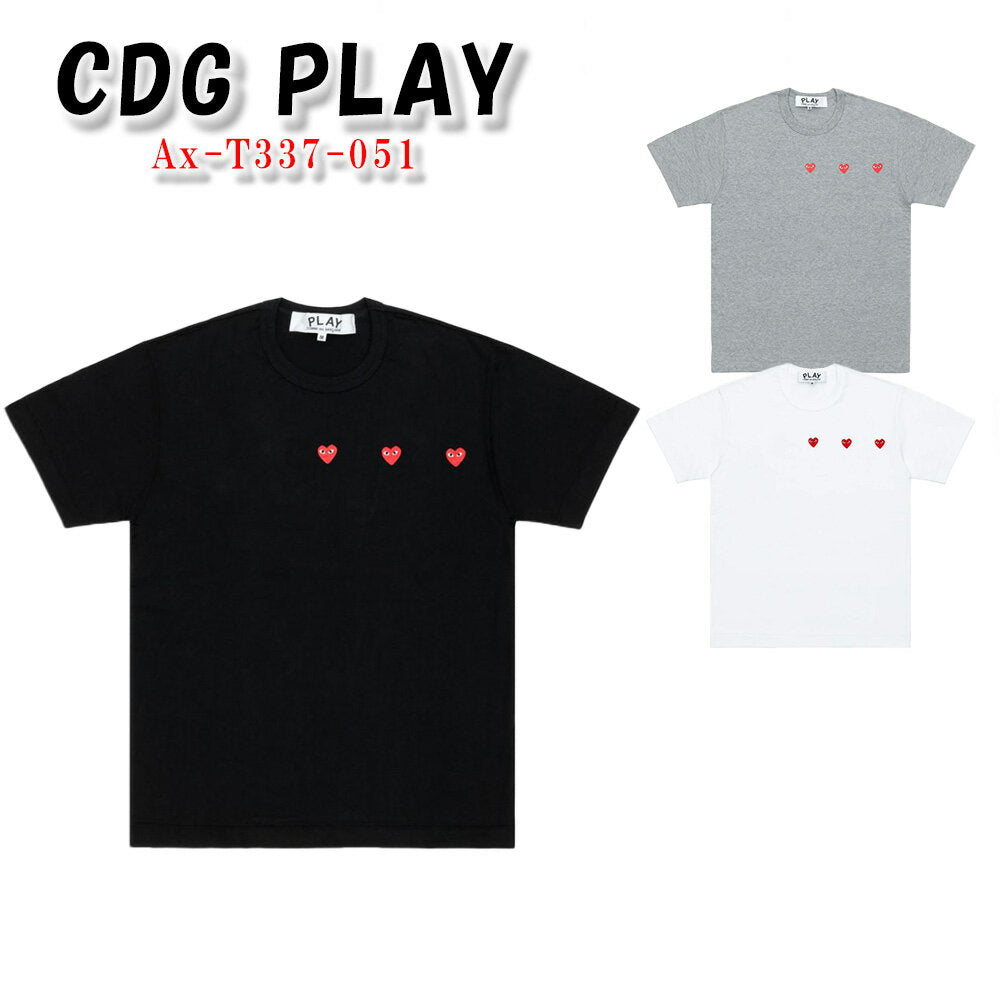 Comme des Garcons T-shirt Short Sleeve Ax-T337-051 Men's COMME des GARCONS PLAY CDG Shirt Women's Heart Logo Cut and Sew Play Genuine [Clothing] Yu 00582