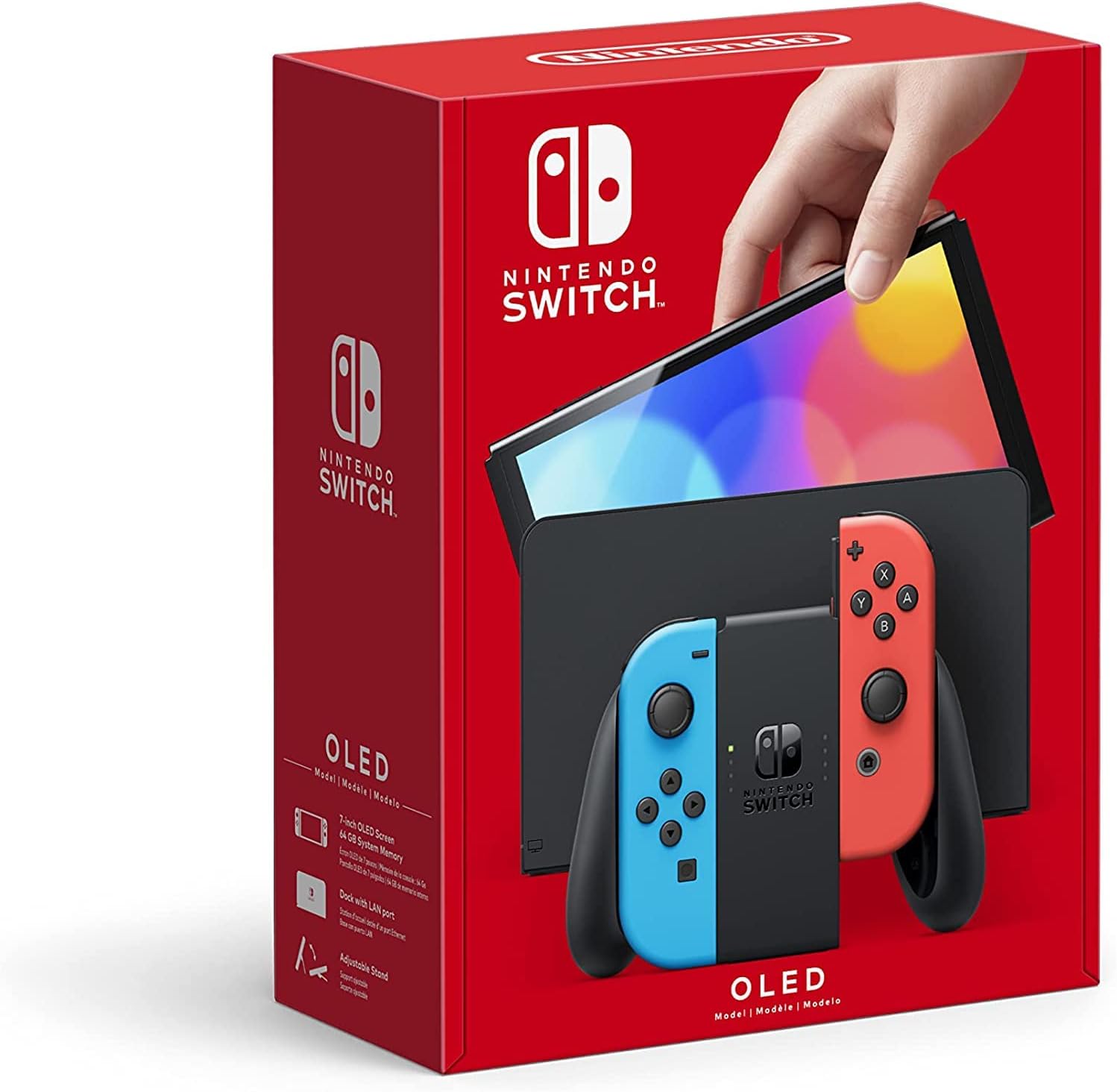 [Nuevo] Nintendo Switch (modelo EL orgánico) Joy-Con (I) Azul neón/(D) Rojo neón Switch Body Saga/