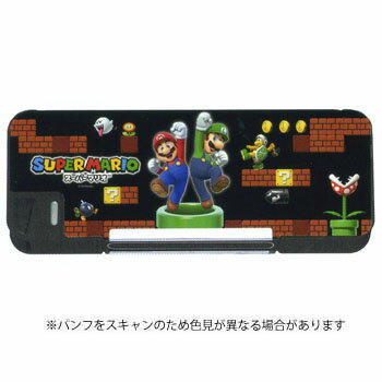 [Bargain item] Mitsubishi Pencil Schoolchild Super Mario Box-shaped Pencil Case Double-sided Pencil Case P1802BT113