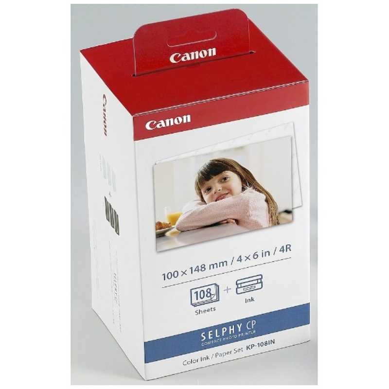 Canon Genuine Color Ink/Paper Set (Postcard Size, 108 Pieces) KP-108IN