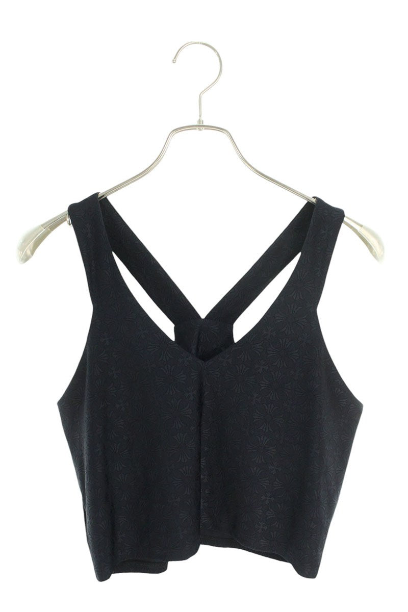 Chrome Hearts Size:XL All-over pattern CH Plus Backhorse Shoe Print Rib Tank Top (Black) [319042] [SJ02] [Women's] [Used] bb17#rinkan*A