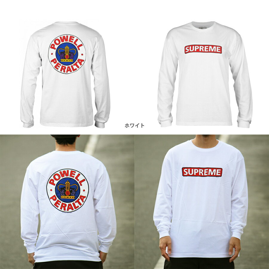 POWELL PERALTASUPREME L/S SHIRT Long Sleeve T-shirt Supreme Long T-shirt Long Sleeve Skateboard Skateboard Street Fashion Stylish sk8 skateboard [21SS] (CP)