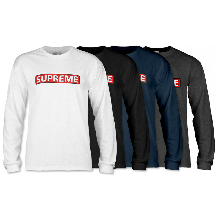 POWELL PERALTASUPREME L/S SHIRT Long Sleeve T-shirt Supreme Long T-shirt Long Sleeve Skateboard Skateboard Street Fashion Stylish sk8 skateboard [21SS] (CP)