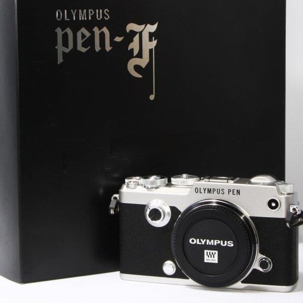 [Used] Olympus OLYMPUS Pen-F body, beautiful condition, with flash strap