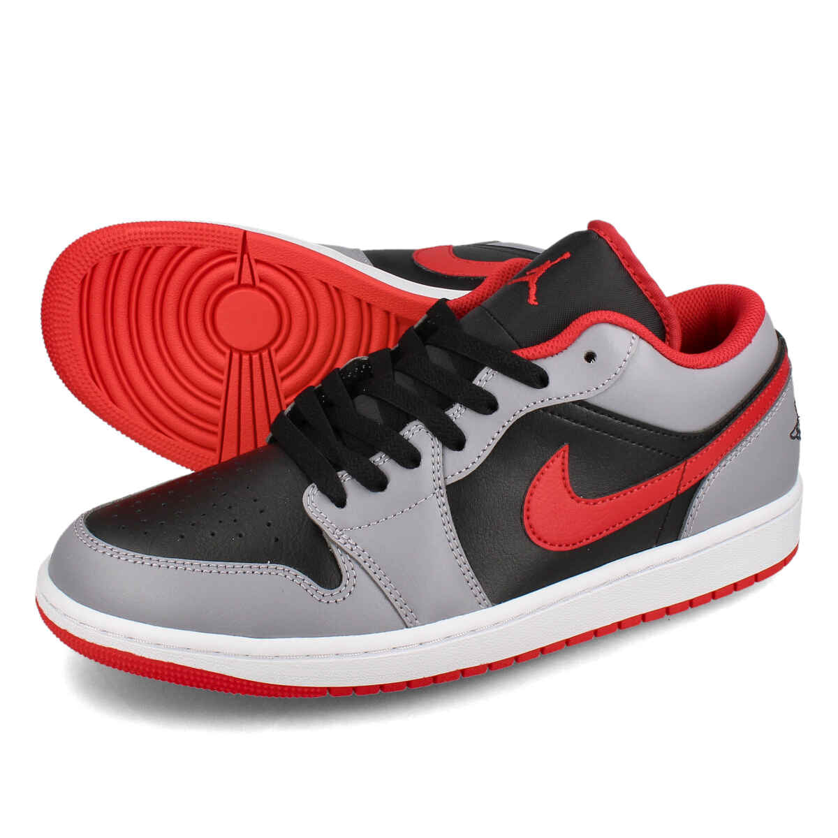 NIKE AIR JORDAN 1 LOW Men's Sneakers Low Cut Black/FIRE RED/CEMENT GREY/WHITE Black 553558-060