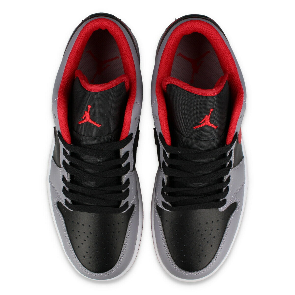 NIKE AIR JORDAN 1 LOW Men's Sneakers Low Cut Black/FIRE RED/CEMENT GREY/WHITE Black 553558-060