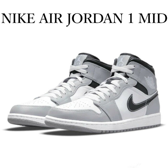 [Returns and Size Exchange OK] NIKE AIR JORDAN 1 MID LIGHT SMOKE GREY Nike Air Jordan 1 Mid Light Smoke Grey 554724-078 Men's Sneakers