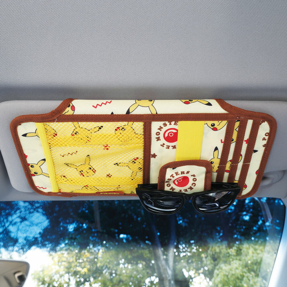 Sun visor Pocket Pokemon Car Accessories Car Storage Organizing Small Items Convenient Drive Goods Cute Character Pokemon Pikachu CSVP1