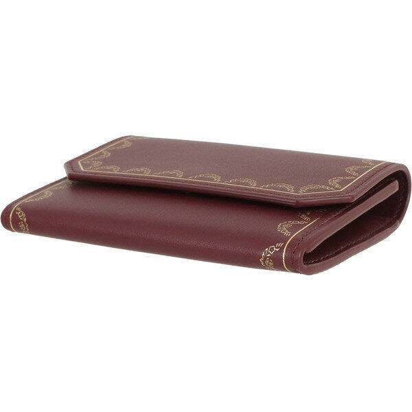 [New] Cartier Mini Wallet Mini Multi Wallet Garland De Cartier Wallet Calf Leather Bordeaux Cartier Cartier Coin Case Women's Simple Genuine Leather Two-fold Wallet