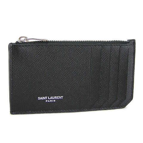 [Until March 10th! 8x points] Saint Laurent Men's Fragment Case 609362 BTY0N NERO 1000 Black Card Case Coin Case Accessories Gift Birthday Party Valentine's Day Chestnut