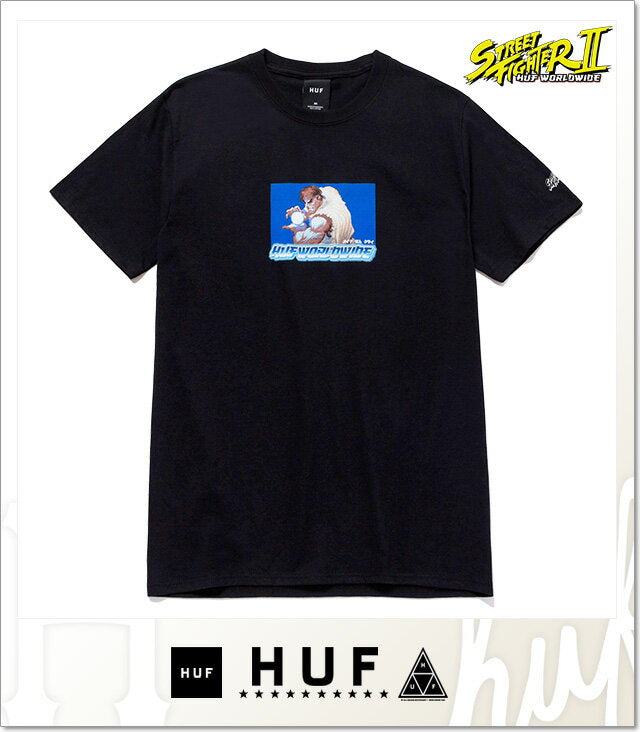 (Huf) HUF X STREET FIGHTER RYU SS TEE (SS:TEE)(TS01556-BK) T-shirt, short sleeve, cut and sew, Street Fighter, Capcom, domestic genuine product