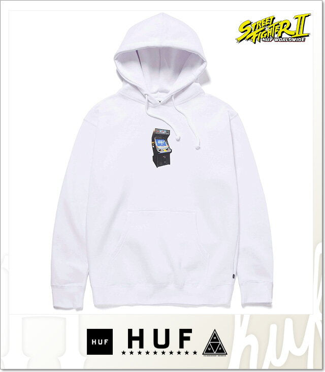 (Huff) Sudadera con capucha HUF X STREET FIGHTER ARCADE (CON CAPUCHA) (PF00410-WH) Sudadera con capucha Street Fighter Capcom CAPCOM Producto genuino nacional