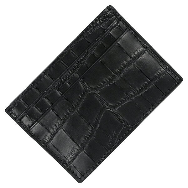 [10% OFF] Bottega Veneta Card Case 4 Pieces Thin Crocodile Matte Black Bottega Pass Case BOTTEGA VENETA Bottega Card Case Credit Card Holder Men's Genuine Leather Crocodile Leather