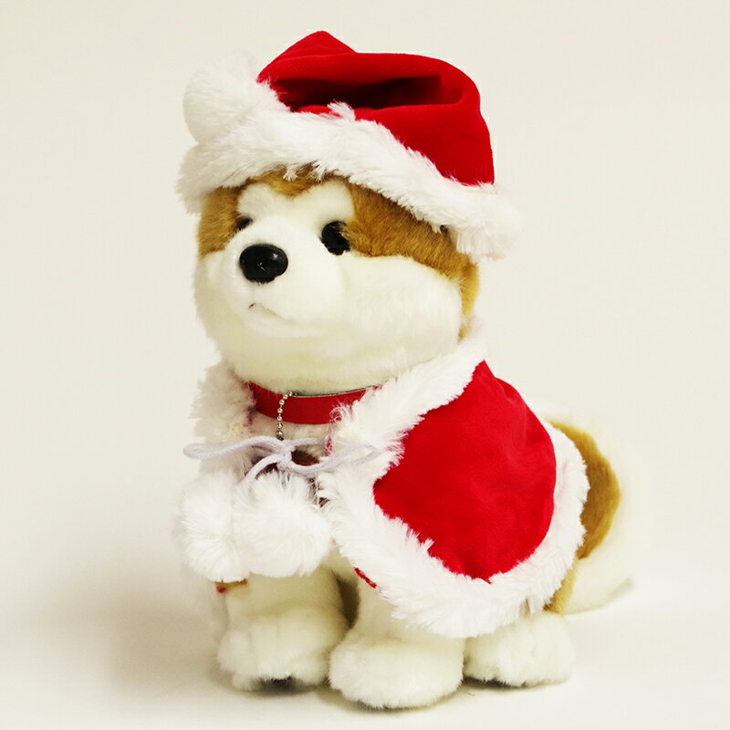 [Hometown tax donation] [Santa ver] Akita dog Masaru plush toy sitting M size 80P7310