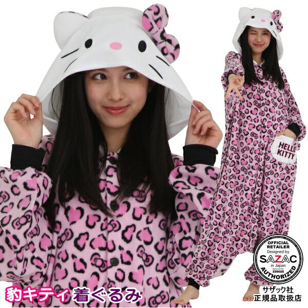 Kigurumi polar para adultos Leopard Kitty Kigurumi Hello Kitty Sanrio Ropa de estar por casa Ropa de estar por casa Artículos Pijamas Kigurumi Pijamas Halloween Navidad Festival cultural Festival escolar Evento Fiesta Temporal