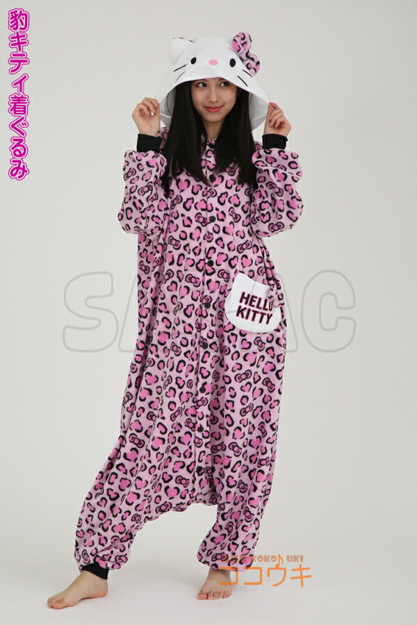 Kigurumi polar para adultos Leopard Kitty Kigurumi Hello Kitty Sanrio Ropa de estar por casa Ropa de estar por casa Artículos Pijamas Kigurumi Pijamas Halloween Navidad Festival cultural Festival escolar Evento Fiesta Temporal