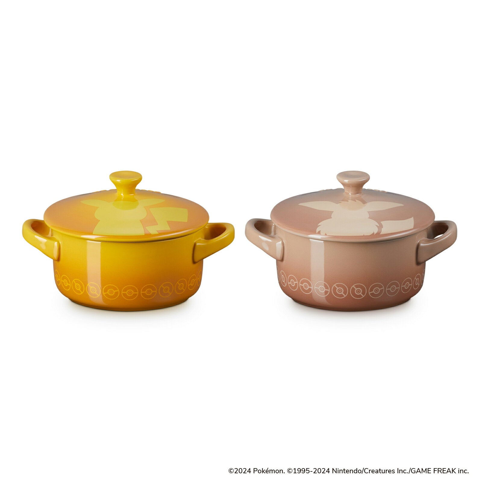 Le Creuset Oficial | Mini Cocotte Pokémon (2 piezas) Vajilla Pikachu/Eevee Plato Cocotte con tapa Resistente al calor Compatible con horno Elegante y bonito regalo Regalo de boda POKEMON Año Nuevo