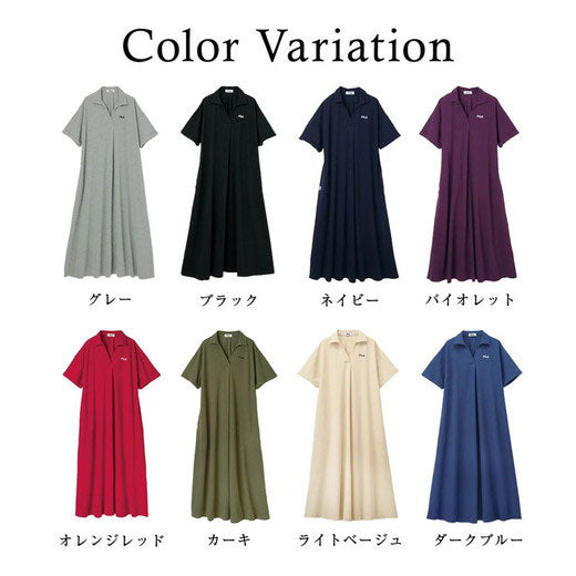 Dress <FILA> Loose flared polo dress (M-3L) Ladies RANAN Summer Summer Clothes Adult Stylish